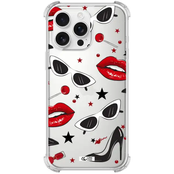 Red Lips Apple Iphone 16 Pro Max Clear Pc Case