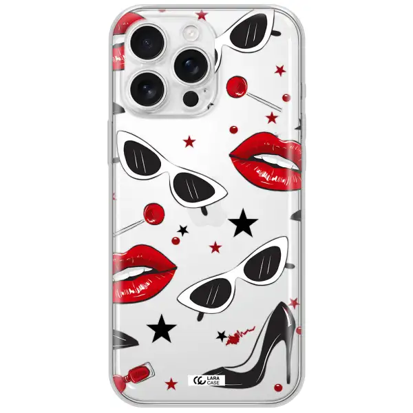 Red Lips Apple Iphone 16 Pro Max Clear Tpu Case
