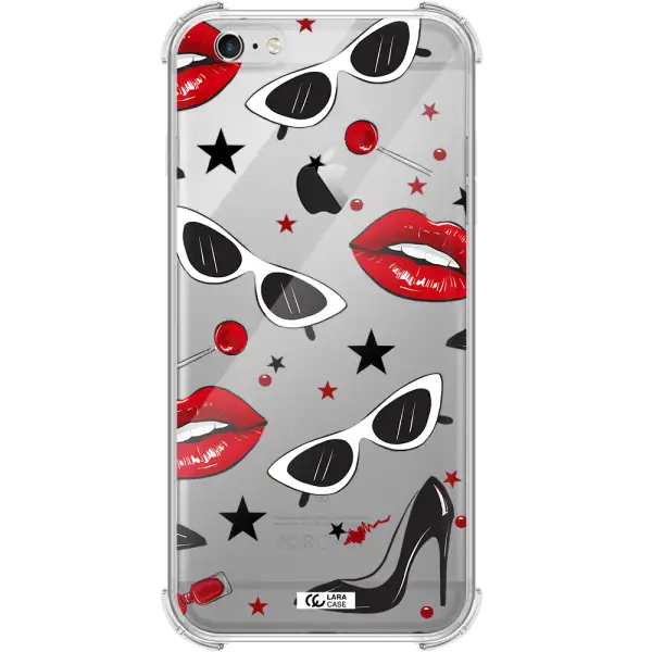 Red Lips Apple iPhone 6 plus Clear PC Case
