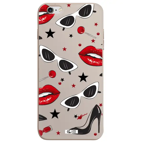 Red Lips Apple iPhone 6 s plus Silicone Stone Case