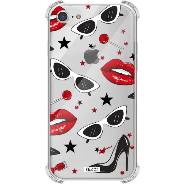 Red Lips Apple iPhone 7 Clear PC Case