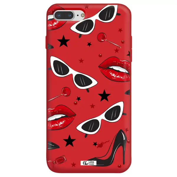 Red Lips Apple iPhone 7 plus Silicone Imperial Red Case