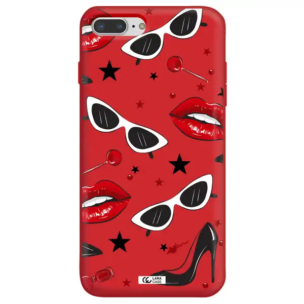 Red Lips Apple iPhone 8 plus Silicone Imperial Red Case