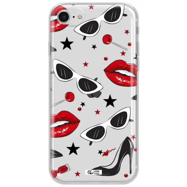 Red Lips Apple Iphone Se 2020 Clear Tpu Case