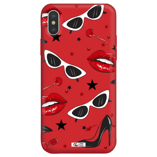 Red Lips Apple iPhone XS Silicone Imperial Red Case