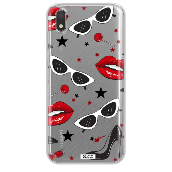 Red Lips Huawei Honor 8S Clear TPU Case