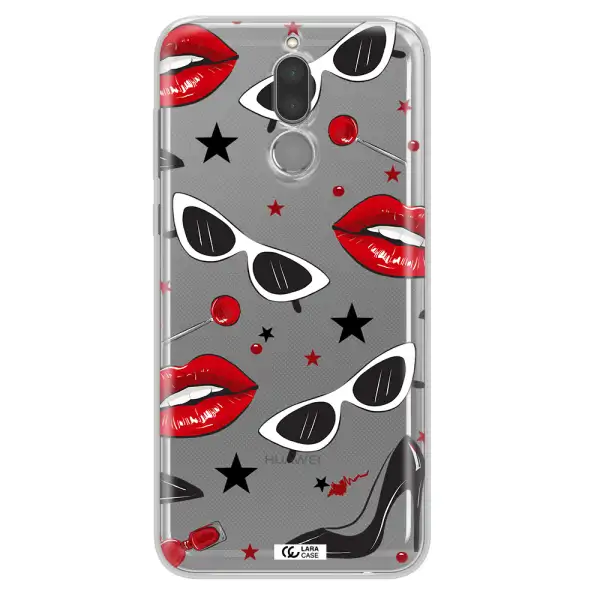 Red Lips Huawei Mate 10 Lite Clear TPU Case