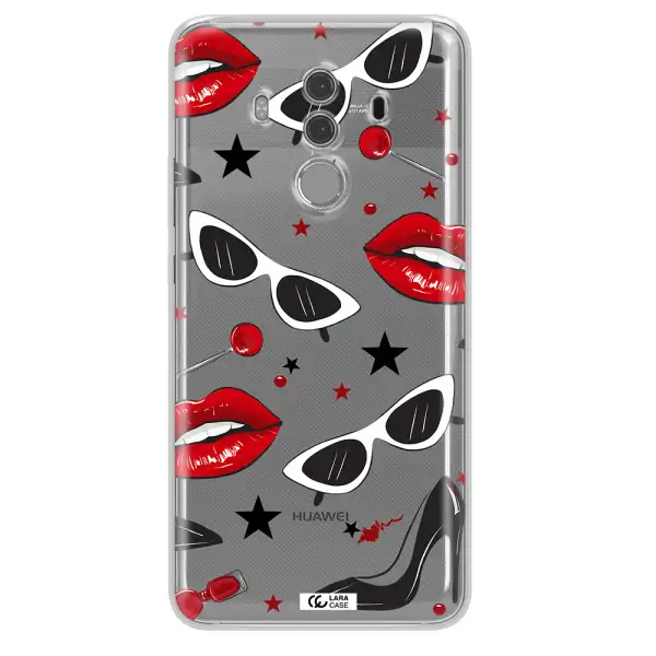 Red Lips Huawei Mate 10 Pro Clear TPU Case