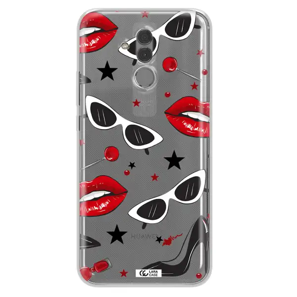 Red Lips Huawei Mate 20 Lite Clear TPU Case