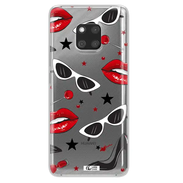 Red Lips Huawei Mate 20 Pro Clear TPU Case