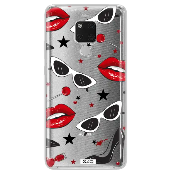 Red Lips Huawei Mate 20X Clear TPU Case