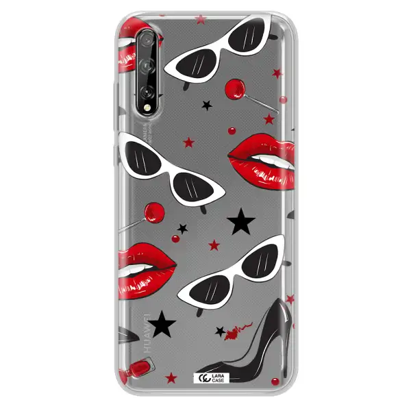 Red Lips Huawei P Smart S Clear TPU Case