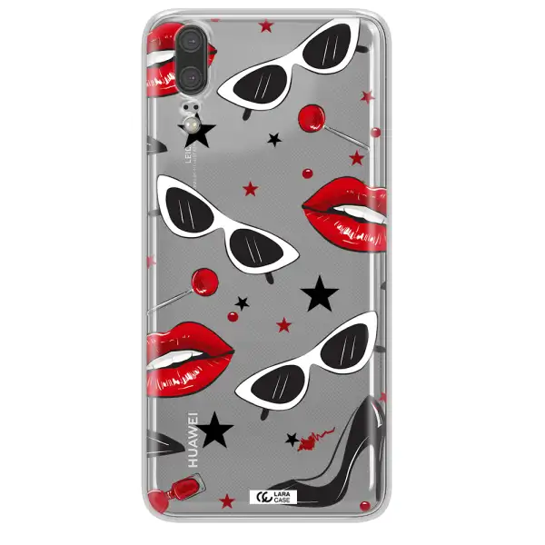 Red Lips Huawei P20 Clear TPU Case