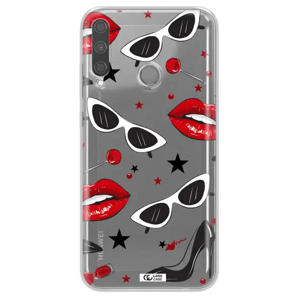 Red Lips Huawei P40 Lite E Clear TPU Case