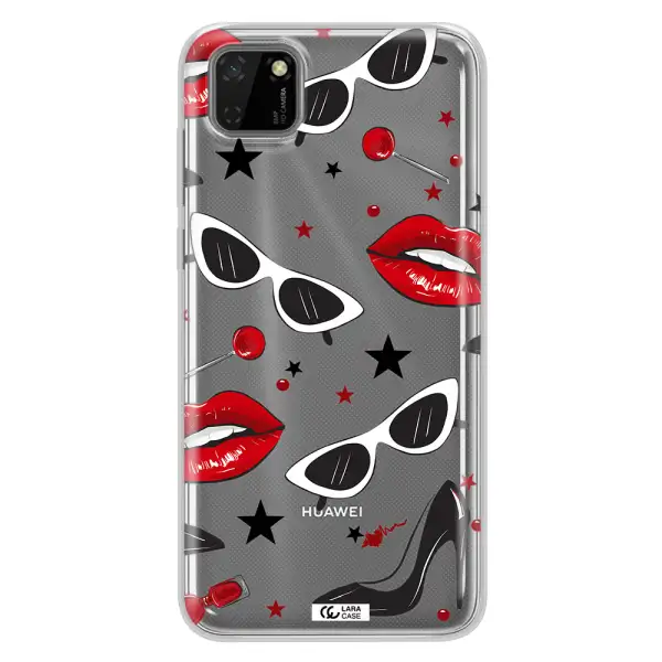 Red Lips Huawei Y5P Clear TPU Case