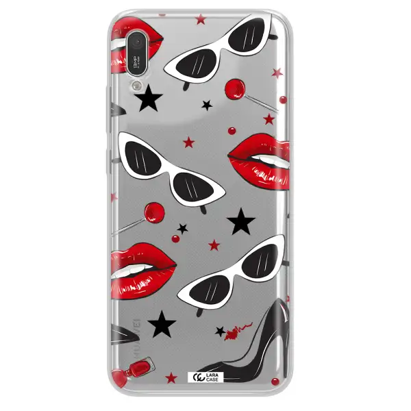 Red Lips Huawei Y6 Pro 2019 Clear TPU Case