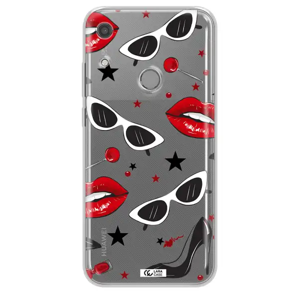 Red Lips Huawei Y6S Clear TPU Case