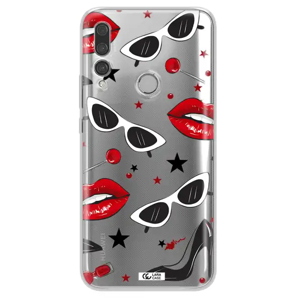 Red Lips Huawei Y9 Prime 2019 Clear TPU Case