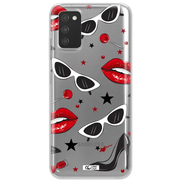 Red Lips Samsung A03S Clear TPU Case