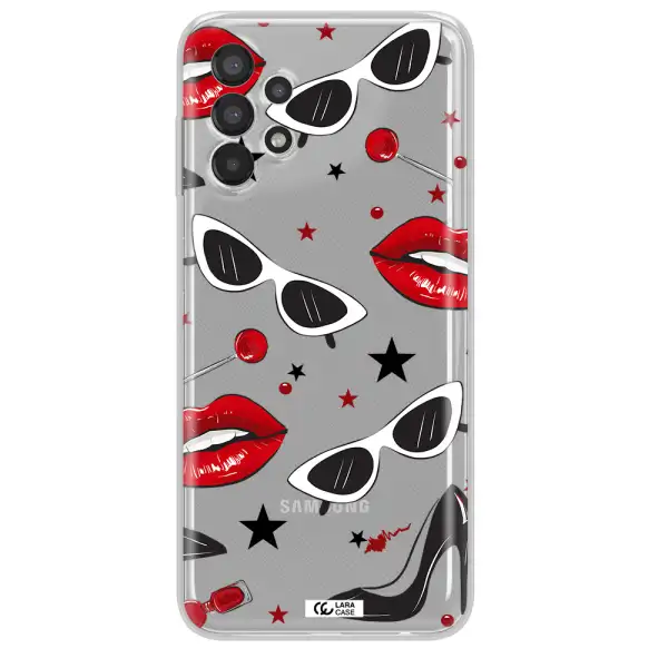 Red Lips Samsung A13 Clear TPU Case