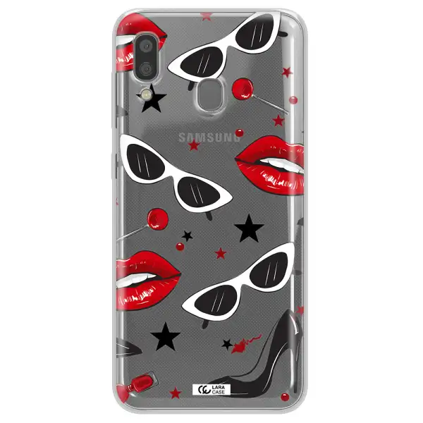 Red Lips Samsung A20 Clear TPU Case