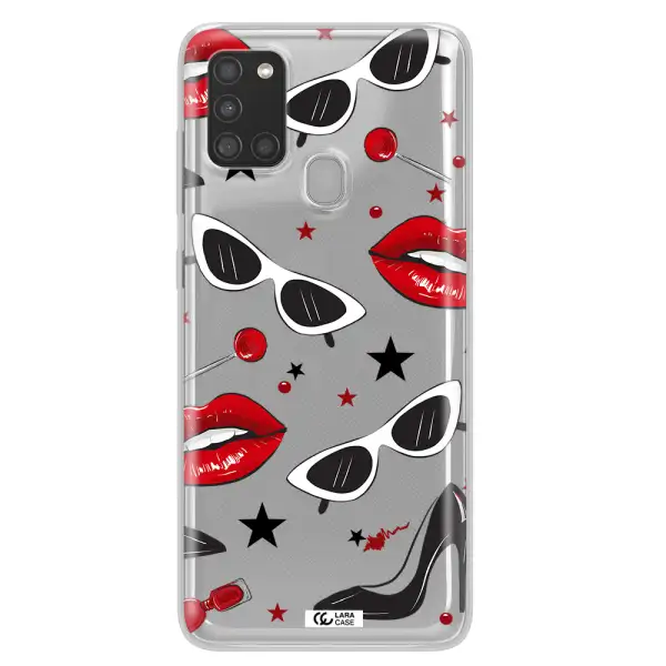 Red Lips Samsung A21S Clear TPU Case