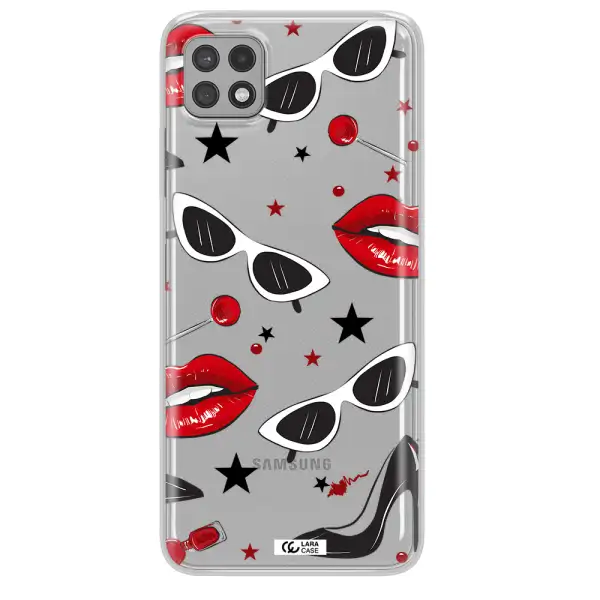 Red Lips Samsung A22 5g Clear TPU Case