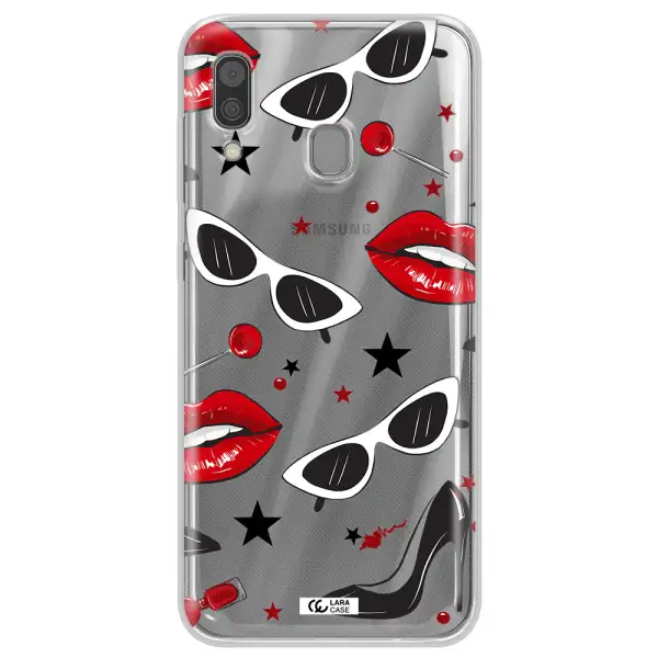 Red Lips Samsung A30 Clear TPU Case