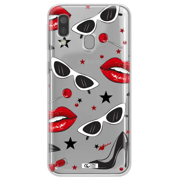 Red Lips Samsung A40 Clear TPU Case