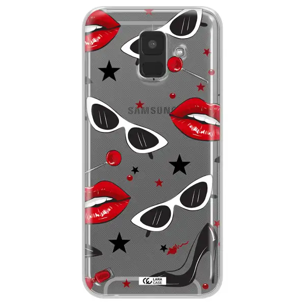 Red Lips Samsung A6 Clear TPU Case