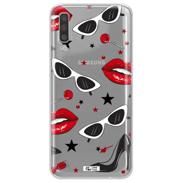 Red Lips Samsung A70S Clear Tpu Case
