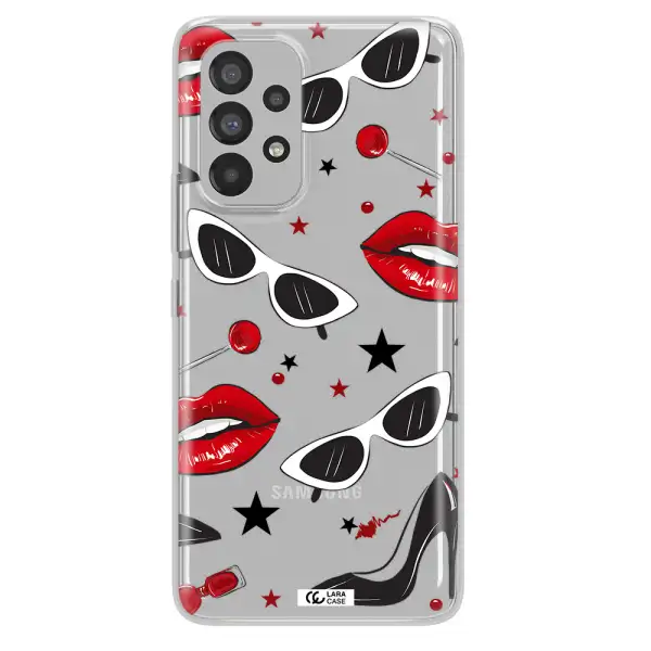 Red Lips Samsung A73 Clear TPU Case