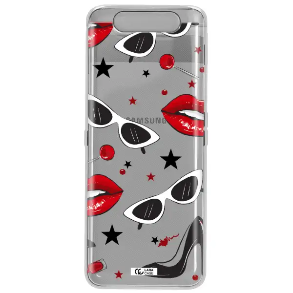 Red Lips Samsung A80 Clear TPU Case