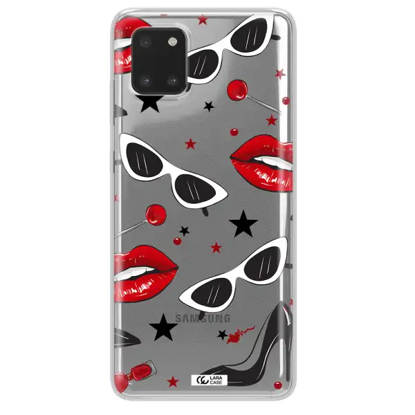 Red Lips Samsung A81 Clear TPU Case