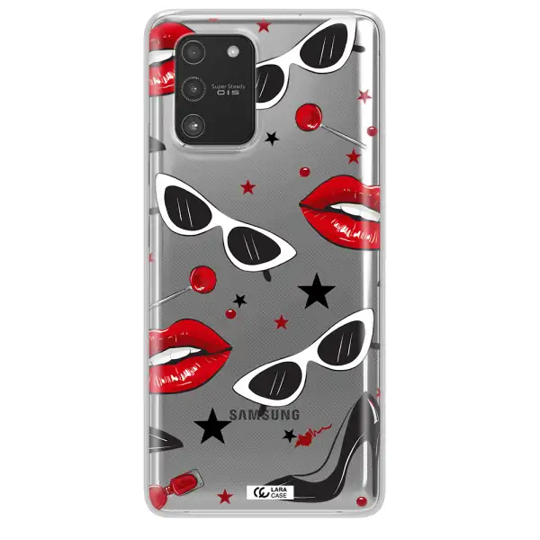 Red Lips Samsung A91 Clear TPU Case