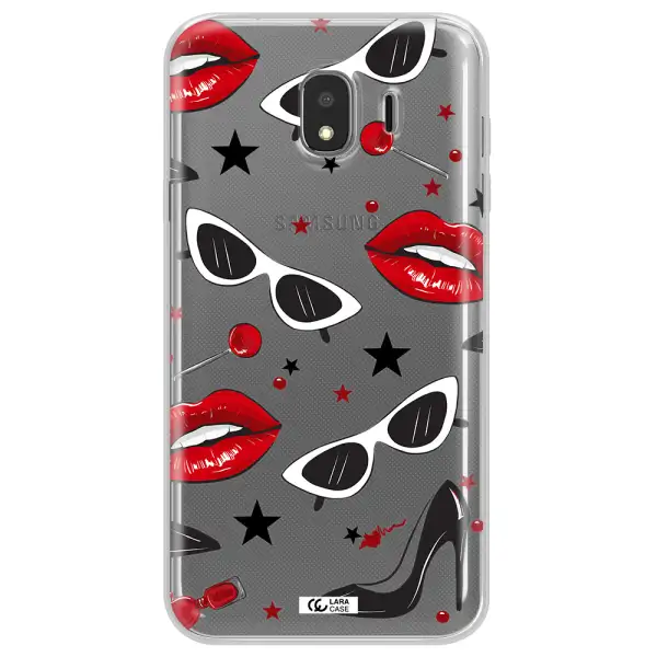 Red Lips Samsung J4 Clear TPU Case