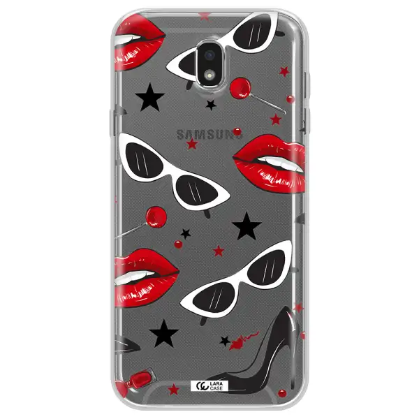 Red Lips Samsung J7 Pro Clear TPU Case