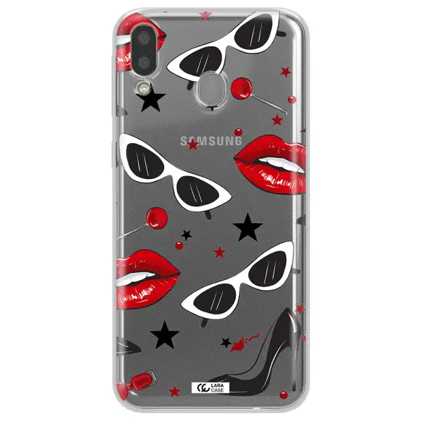 Red Lips Samsung M20 Clear TPU Case