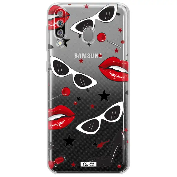 Red Lips Samsung M30 Clear TPU Case