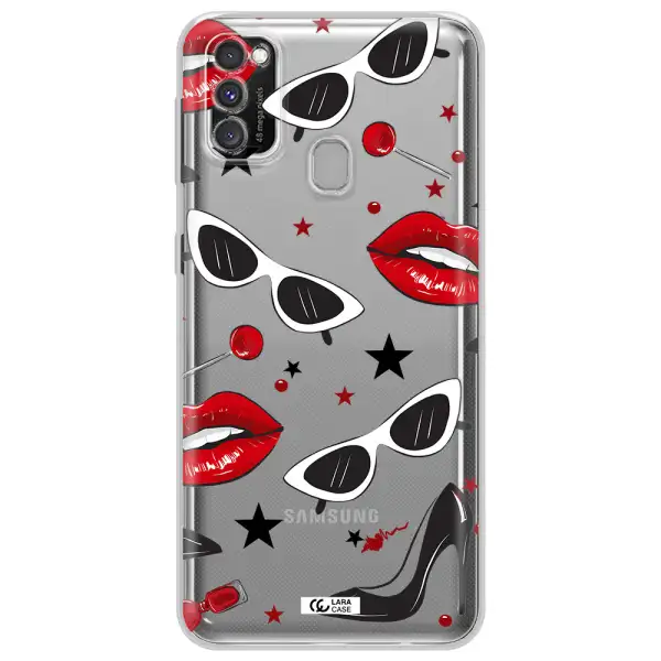Red Lips Samsung M30S Clear TPU Case