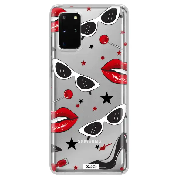 Red Lips Samsung S 20 Plus Clear TPU Case