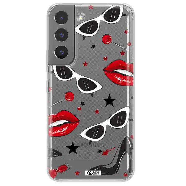 Red Lips Samsung S 22 Plus Clear TPU Case