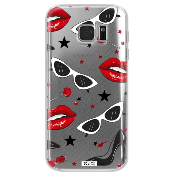 Red Lips Samsung S 7 Clear TPU Case