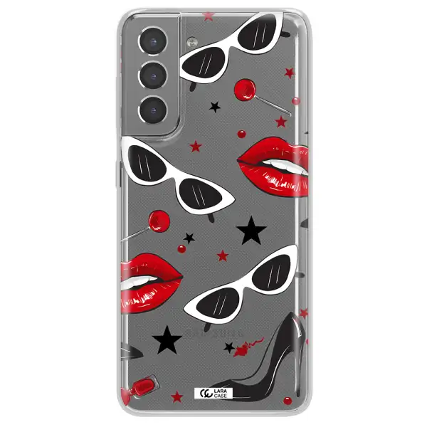 Red Lips Samsung S21 Clear TPU Case