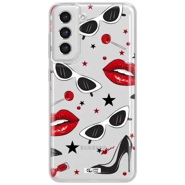 Red Lips Samsung S21 Fe Clear Tpu Case