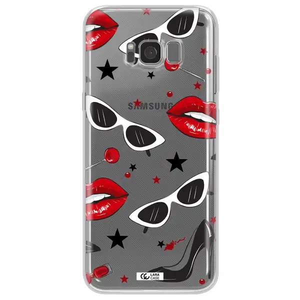 Red Lips Samsung S8 Plus Clear TPU Case