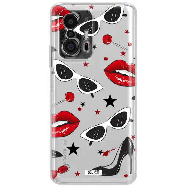 Red Lips Xiaomi 11T Clear Tpu Case