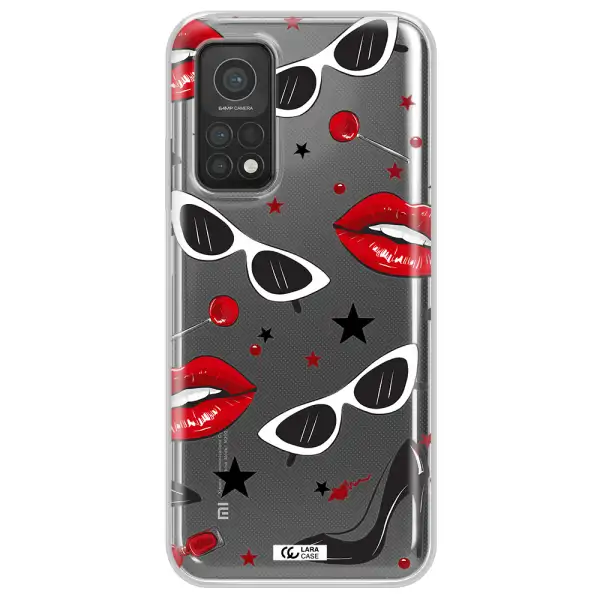 Red Lips Xiaomi Mi 10T Clear TPU Case