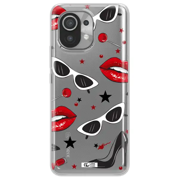 Red Lips Xiaomi Mi 11 Clear TPU Case