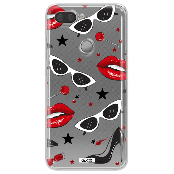 Red Lips Xiaomi Mi 8 Lite Clear TPU Case